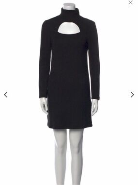 Walter Baker Black Knit Long Sleeve Dress with Front Cutout